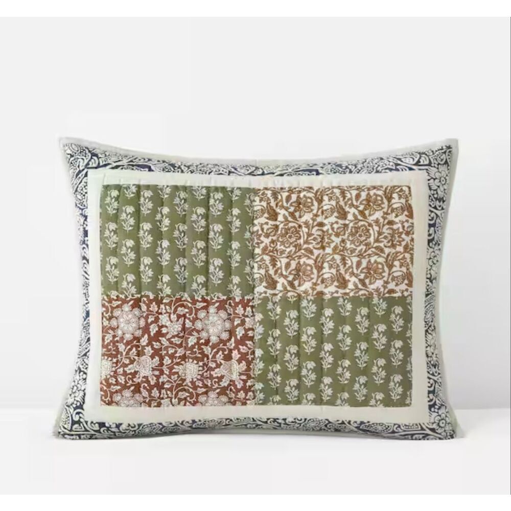 New Company Store Cotton Deepti Patchwork Quilted Multi Cotton Sham, Standard